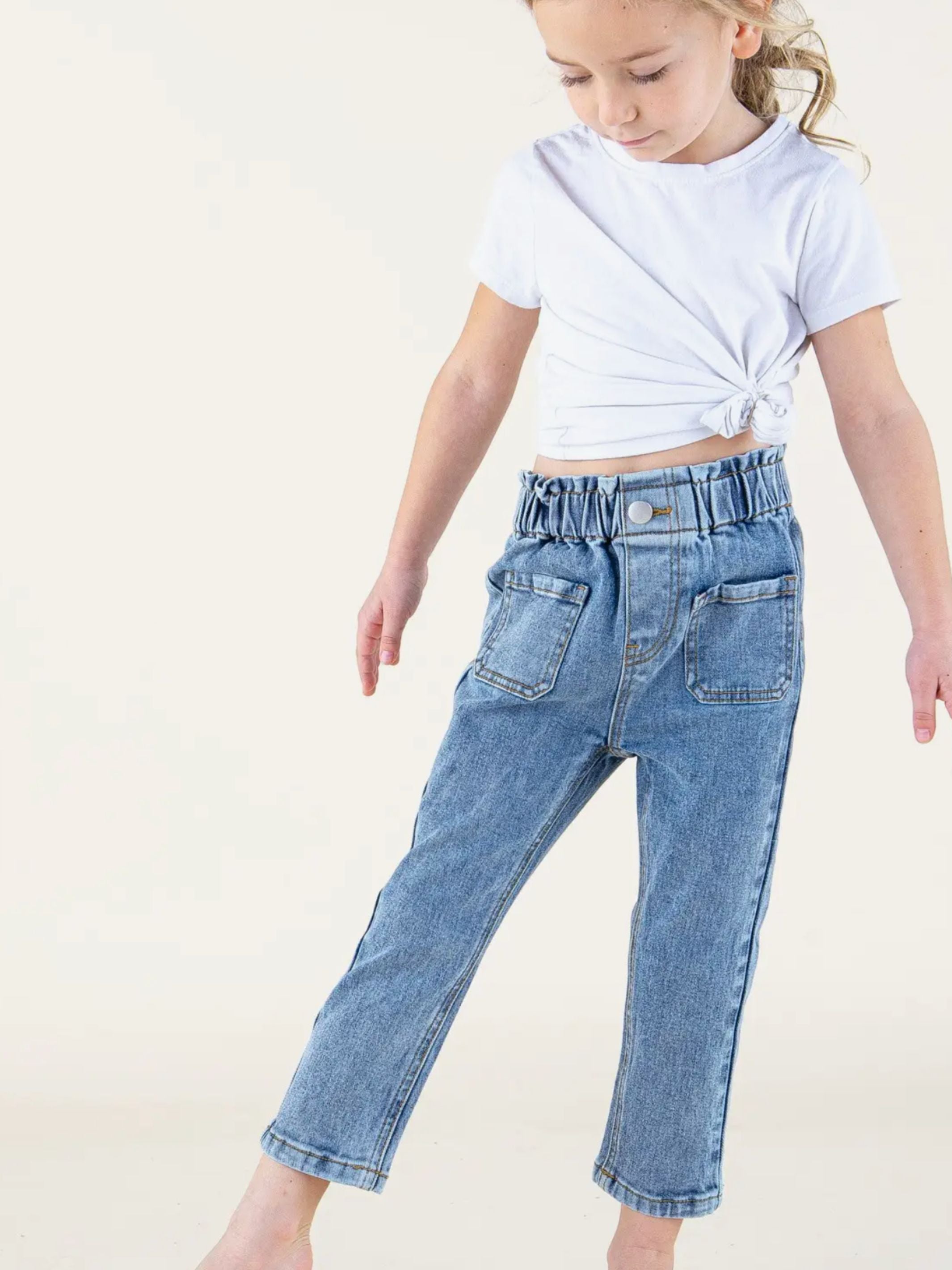 Girls High Waist Denim Jeans – J.Forks Designs